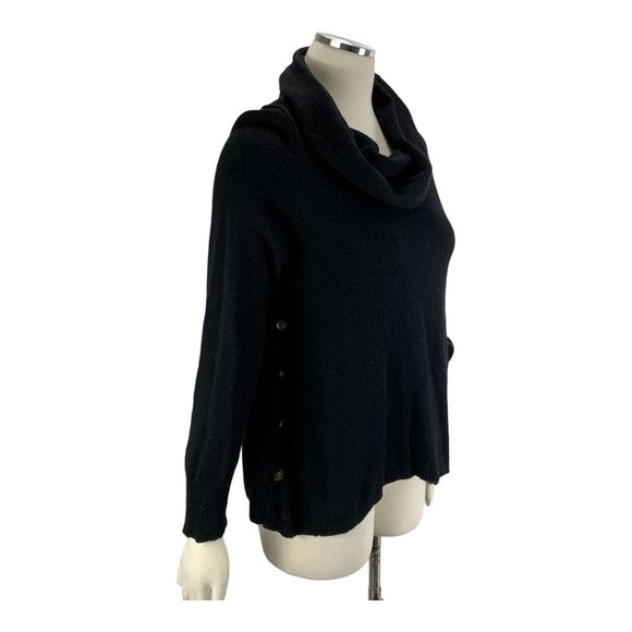 Cremieux Black Cowl Neck Sweater Rabbit Hair Soft - Picture 2 of 6